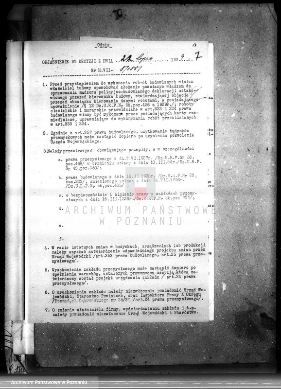 Obraz 11 z jednostki "Zieliński St. Wartoma odlewnia metali Poznań /zatwierdzanie urządzenia/"