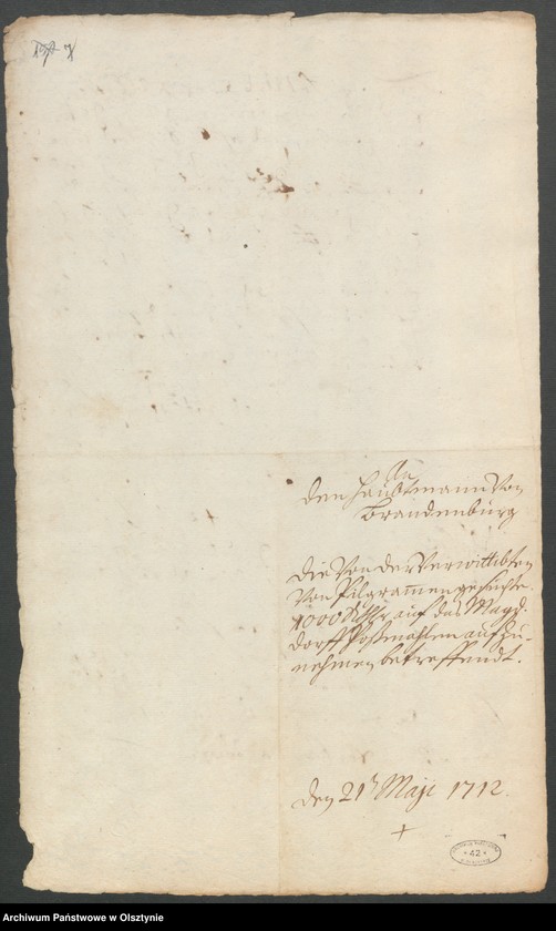 image.from.unit.number "Posmahlen H. [Haupt] A. [Amt] Brandenburg. Acta den Consens zu einem Anlehen von 1000 Rthl. [Reichsthaler]"