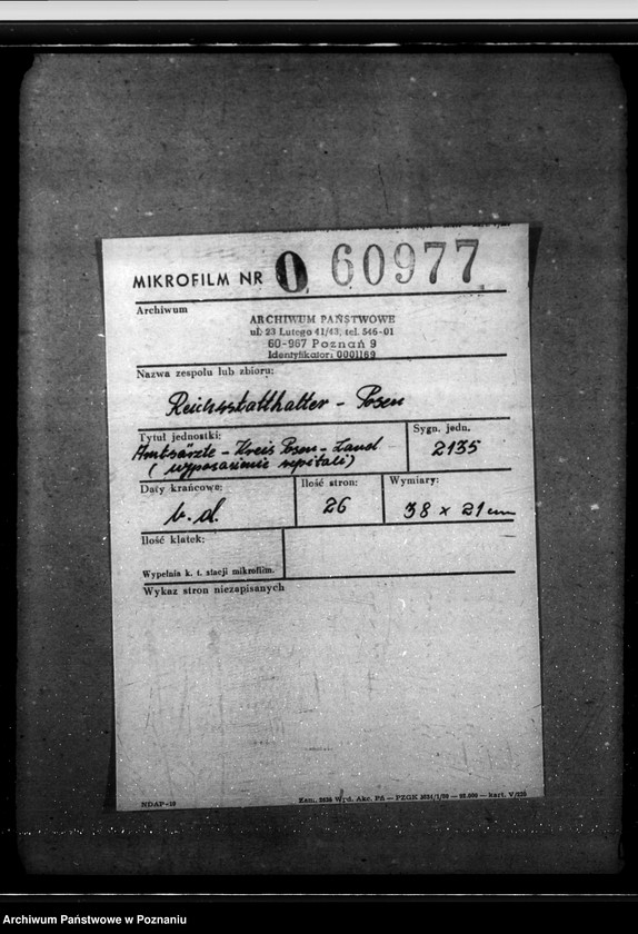 Obraz 2 z jednostki "Amtsärzte - Kreis Posen - Land (wyposażenie szpitali)"