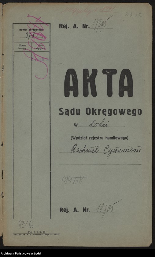 Obraz 2 z jednostki "Rachmil Cynamon- sprzedaż cielęciny"