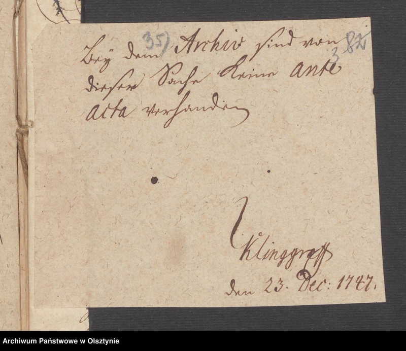 image.from.unit.number "In S. [Sachen] George Wilhelm von Schierstaedt auff Schildeck [Szyldak] wegen des Güttchens Gugenfeldt [Smolonek]"