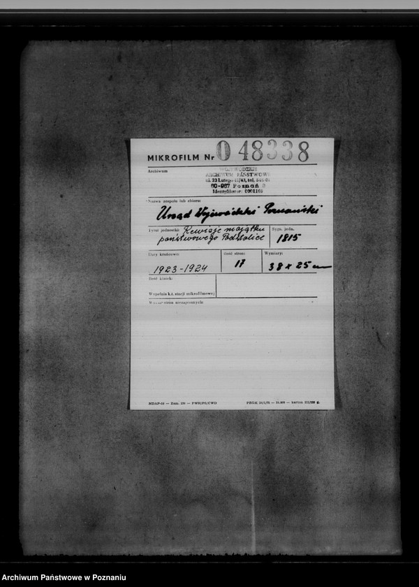 Obraz 2 z jednostki "Rewizje majątku państwowego Podstolice"