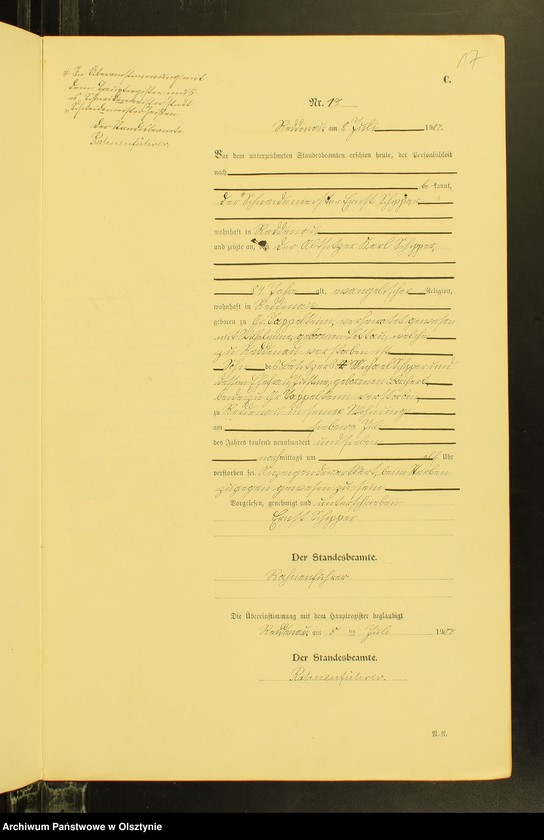 Obraz 19 z jednostki "Sterbe-Neben-Register Nr 1 - 26"