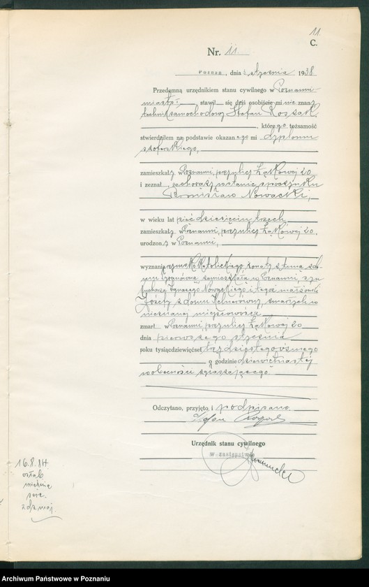 Obraz 13 z jednostki "Księga miejscowa zgonów tom I [Rejestr główny zgonów]"