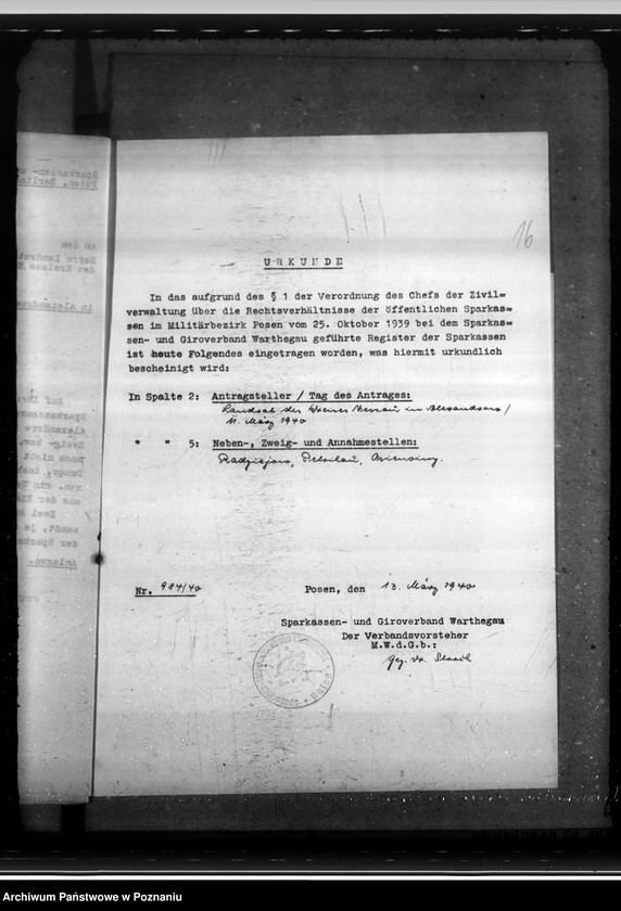 Obraz 20 z jednostki "Kreissparkasse Mogilno, Nieszawa, Szubin, Wongrowitz, Żnin"