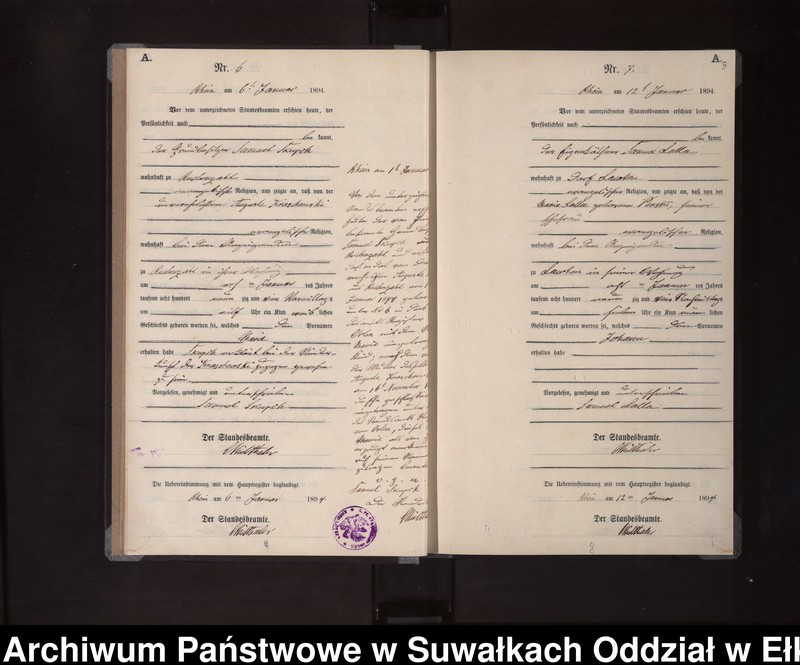 image.from.unit.number "Geburts-Neben-Register des Königlichen Preussischen Standes-Amtes Orlen Kreis Loetzen"