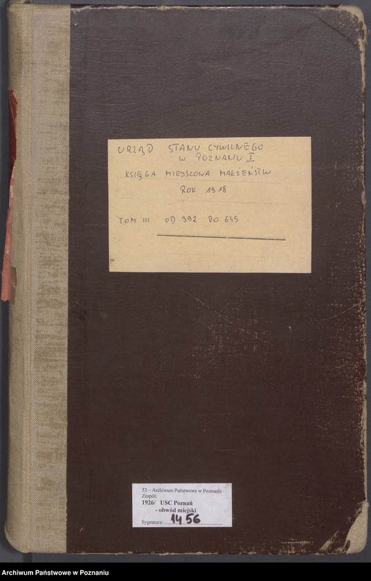 Obraz 2 z jednostki "Księga miejscowa małżeństw tom III [Rejestr główny małżeństw]"