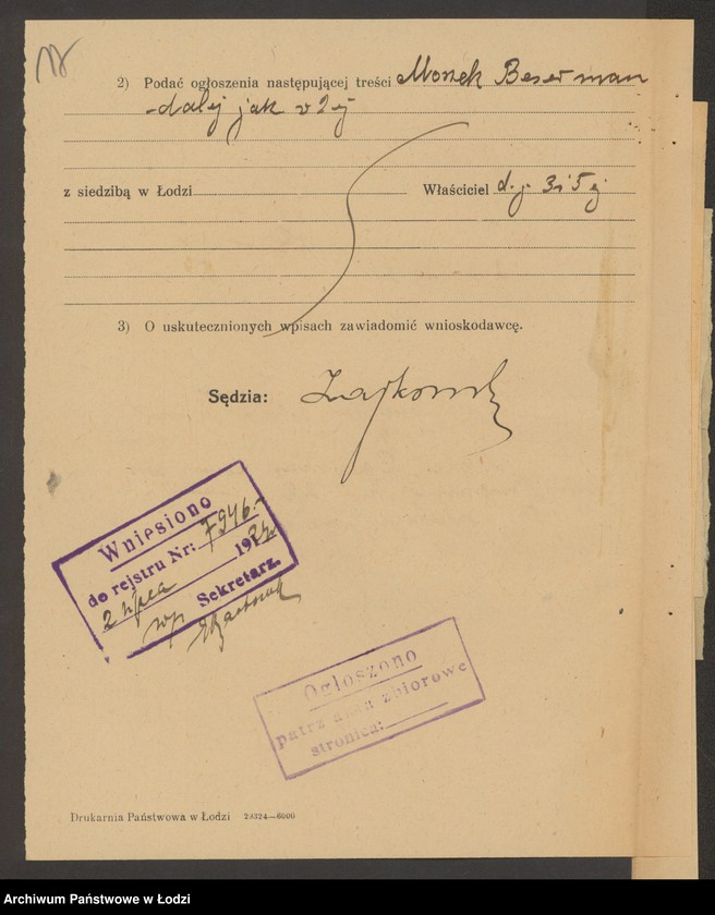 Obraz 19 z jednostki "Moszek Beserman- sprzedaż szczotek, walizek i szpagatów"