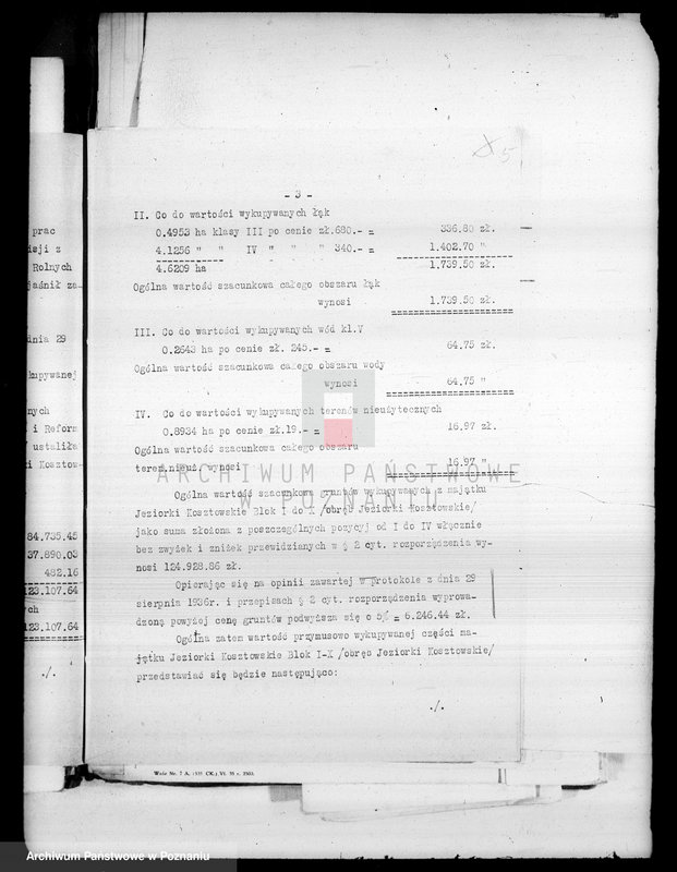 Obraz 9 z jednostki "Operat szacunkowy gruntów przymusowo-wykupionych z majątku Jeziorki Kosztowskie powiatu wyrzyskiego"