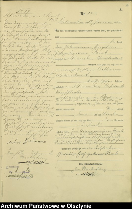 image.from.unit.number "Geburts-Haupt-Register Tom I,Nr 1 - 394"