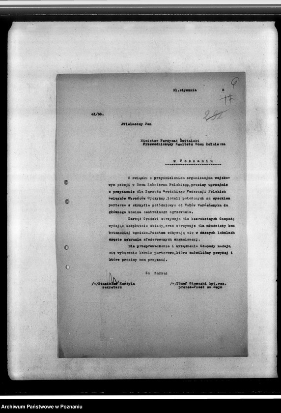 Obraz 10 z jednostki "Korespondencja federacji w sprawach personalno-organizacyjnych- zaświadczenia, powiadomienia o zebraniach i inne"