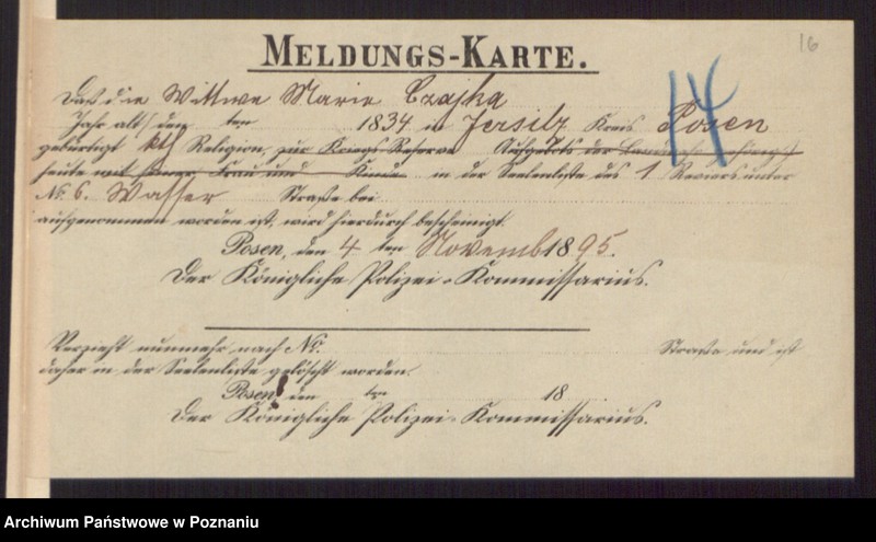 Obraz 18 z jednostki "Die von den Verlobten beigebrachten Urkunden zur Eheschliessung pro 1895"