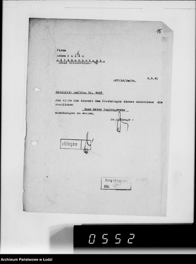 Obraz 19 z jednostki "[Korespondencja z urzędami, instytucjami i firmami] Lit.Pa-Qu"