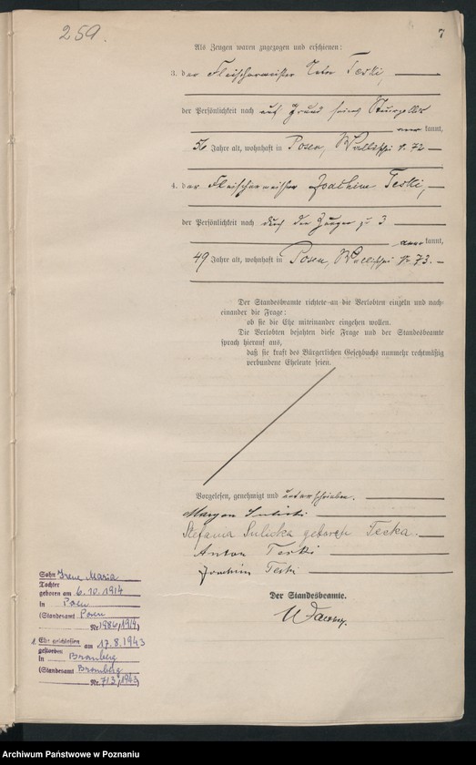 Obraz 9 z jednostki "Księga miejscowa małżeństw tom II [Rejestr główny małżeństw]"