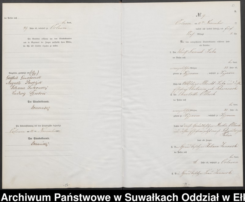 image.from.unit.number "Heiraths-Neben-Register des Preussischen Standes-Amtes Orlowen Kreis Loetzen"