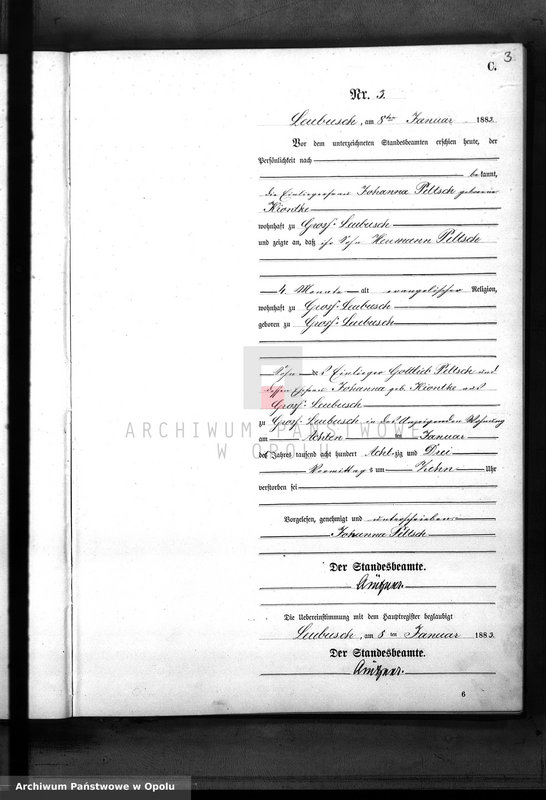 image.from.unit.number "Sterbe-Neben-Register Standes-Amt Leubusch 1883"