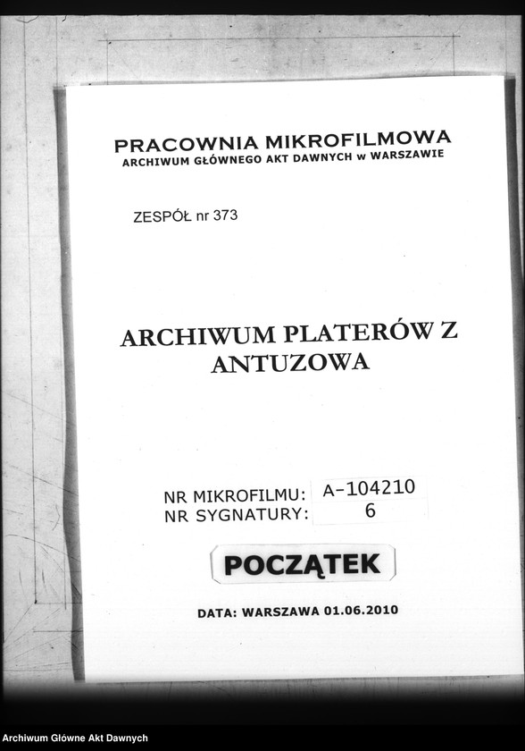 Obraz z zespołu "Archiwum Platerów z Antuzowa"