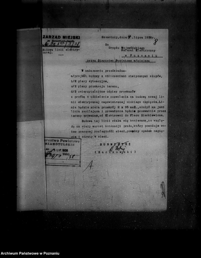 Obraz 12 z jednostki "/Projekt budowy linii niskiego napięcia od Elektrowni w Szamotułach do ul. Sienkiewicza/"