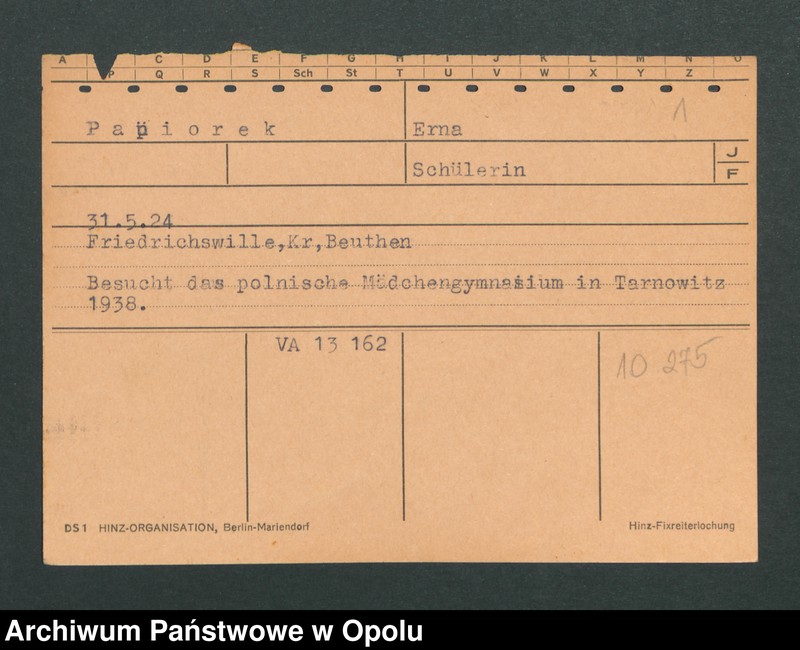 Obraz 3 z jednostki "[Papiorek Erna, ur. 31.5.1924, zam. Friedrichswille]"