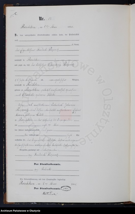 image.from.unit.number "Sterbe-Neben-Register Nr 1 - 46"