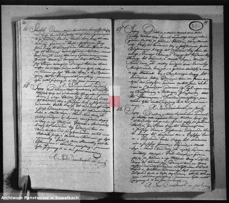 image.from.unit.number "Akta urodzonych, umarłych i zaślubionych w roku 1828 parafij seyneńskiey"