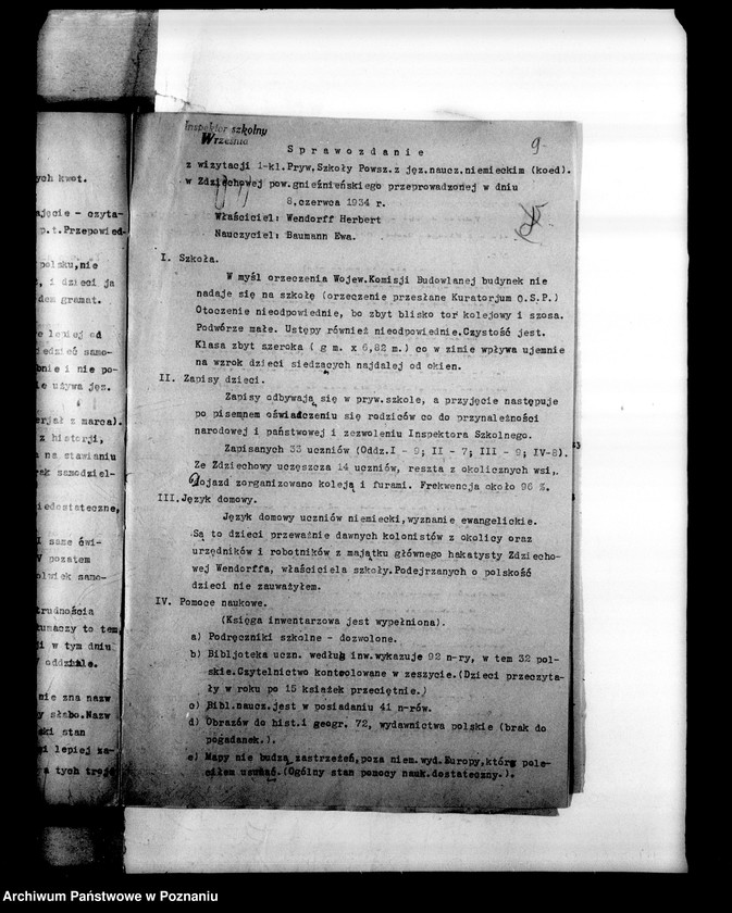 Obraz 13 z jednostki "Prywatna Szkoła Powszechna z niemieckim językiem nauczania Zdziechowa, powiat Gniezno"