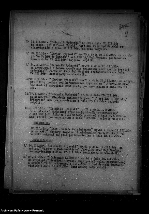 Obraz 14 z jednostki "Sprawozdania prasowe za czas od stycznia do grudnia 1936 r."