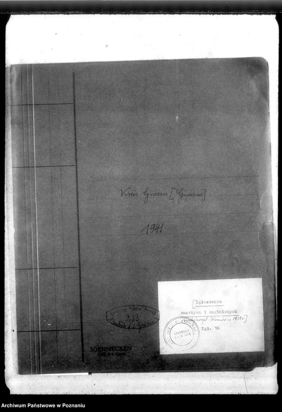 Obraz 4 z jednostki "Kreis Gnesen (Gniezno). Zgłoszenia zmarłych i zaginionych Niemców w 1939 roku"