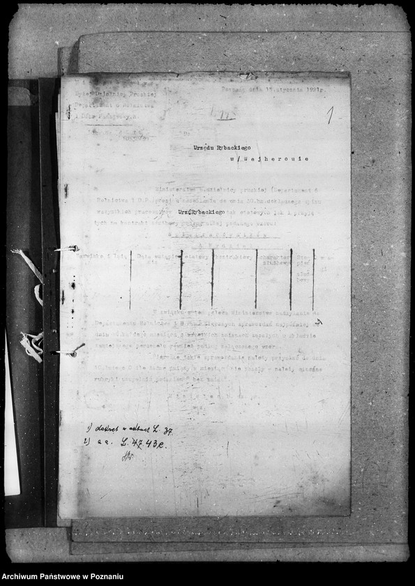 Obraz 5 z jednostki "Sprawozdania miesięczne Urzędu Rybackiego"