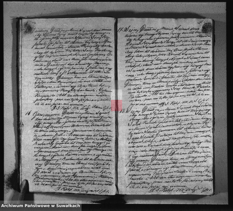 image.from.unit.number "Księga duplikat akt urodzonych, zaślubionych i umarłych w parafii sejneńskiey w roku 1838"