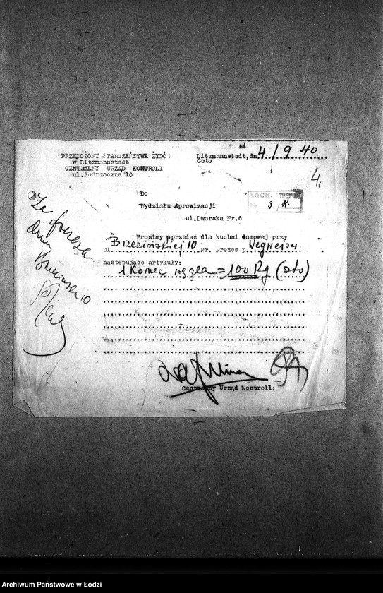 Obraz 7 z jednostki "[Kuchnia, ul. Brzezińska 10. Działalność kuchni, personel, konsumenci, kontrole]"