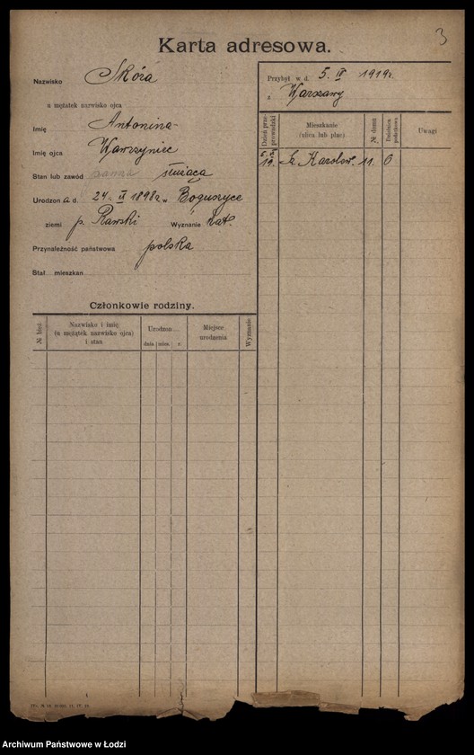 Obraz 5 z jednostki "[Spis ludności Łodzi] Skóra-Slązak"