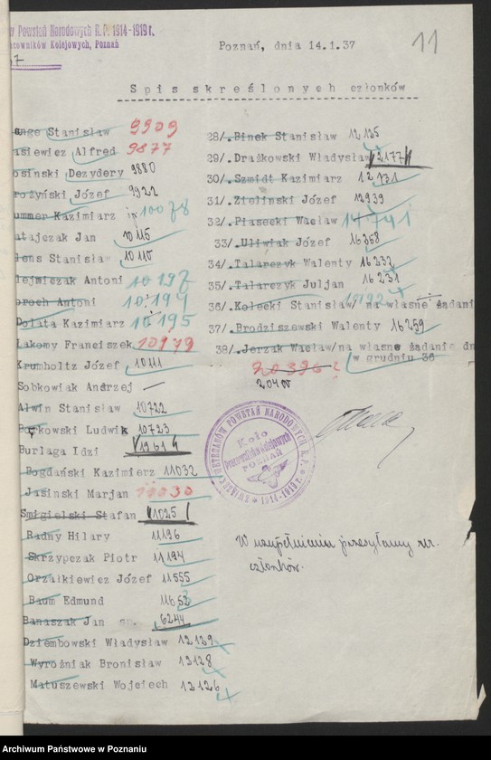 image.from.unit.number "Akta Koła Pracowników Kolejowych w Poznaniu."