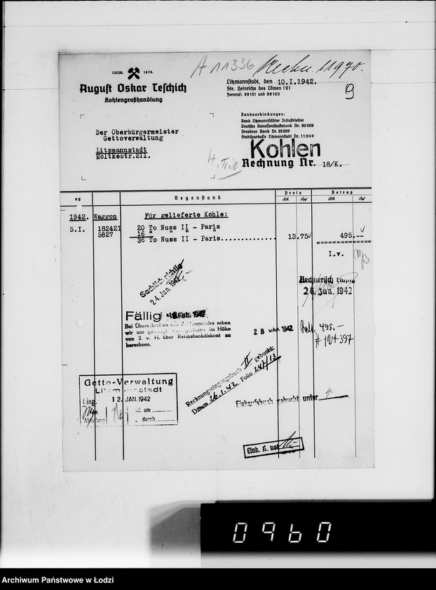 Obraz 14 z jednostki "T. [rachunki za dostawy towarów dla Getta]"
