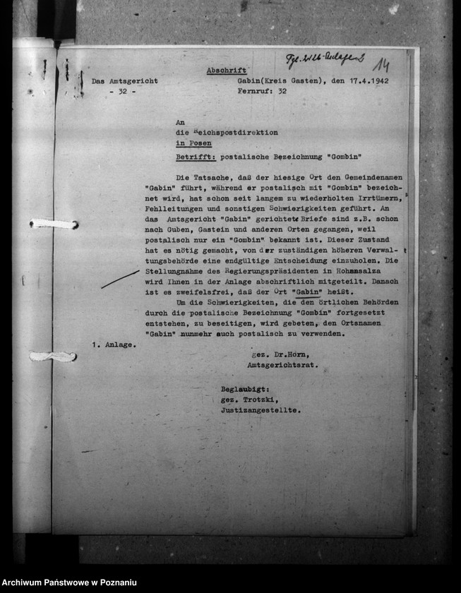 Obraz 18 z jednostki "Zmiany nazw miejscowości- Gostynin, Gasten, Waldrode"