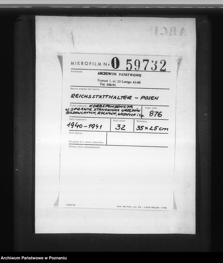 Obraz 2 z jednostki "Korespondencja w sprawie stanowiska urzędów budowlanych, rolnych, wodnych itp."