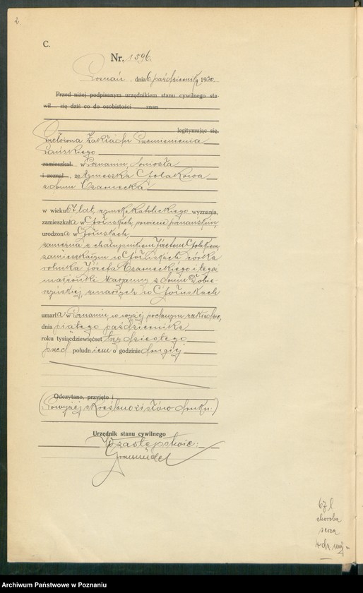 Obraz 4 z jednostki "Księga miejscowa zgonów tom IV [Rejestr główny zgonów]"