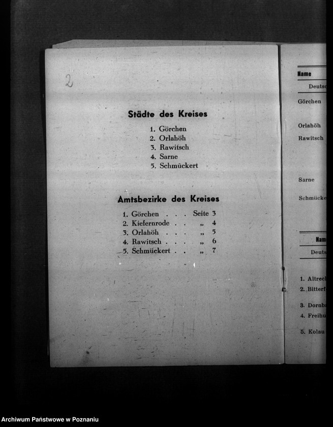 Obraz 6 z jednostki "Ortsverzeichnis des Kreises Rawitsch"