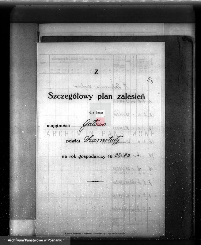 image.from.unit.number "Plan urządzenia gospodarstwa leśnego dla lasu majętności Gałowo powiat szamotulski 1933-1943"