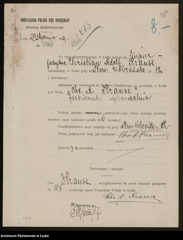 Obraz 20 z jednostki "Christian Adolf Krause- farbiarnia wykańczalnia"