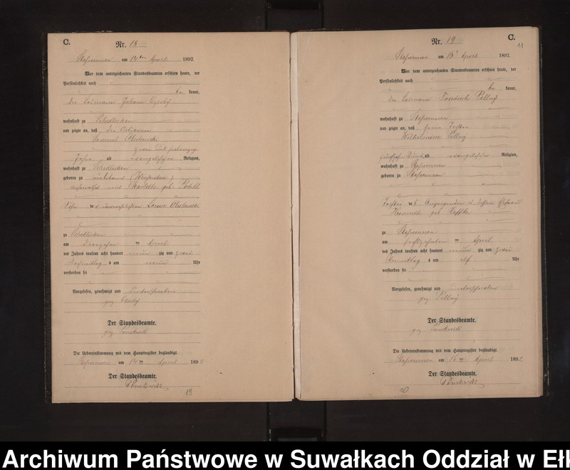 image.from.unit.number "Sterbe-Neben-Register des Preussischen Standes-Amtes Stasswinnen Kreis Loetzen"