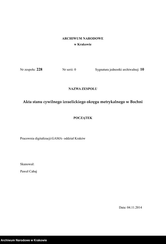 image.from.unit.number "Księga metr.[ykalna] urodzin okręgu metr.[ykalnego] izr.[aelickiego] bocheńskiego jako zeszyt uzupełniający rocznika 1885"