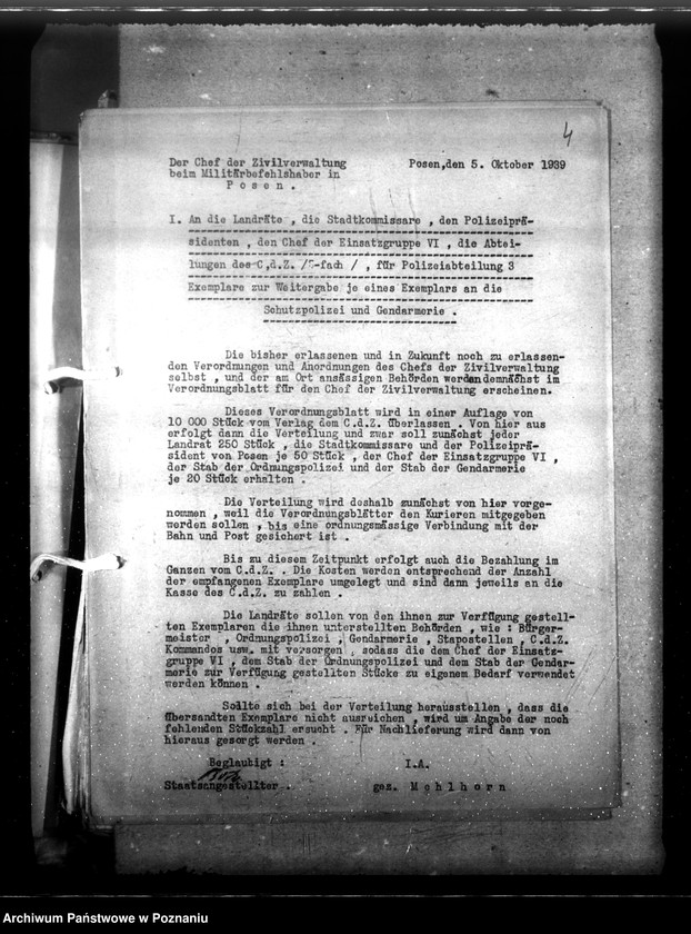 Obraz 9 z jednostki "Verordnungsblatt (Schriftwechsel) des Cheft der Zivilverwaltung"