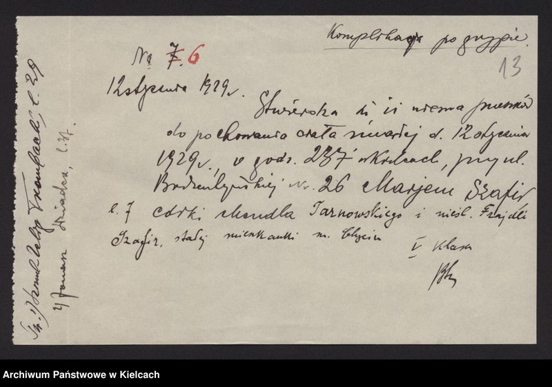 image.from.unit.number "Załączniki do akt zgonu Okręgu Bożniczego Kielce za rok 1929"