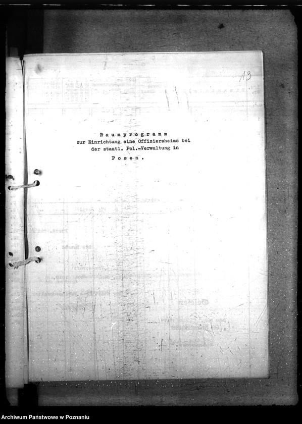 Obraz 17 z jednostki "Einrichtung von Wohlfahrtsräumen bei der staatlichen Polizeiverwaltung in Posen"
