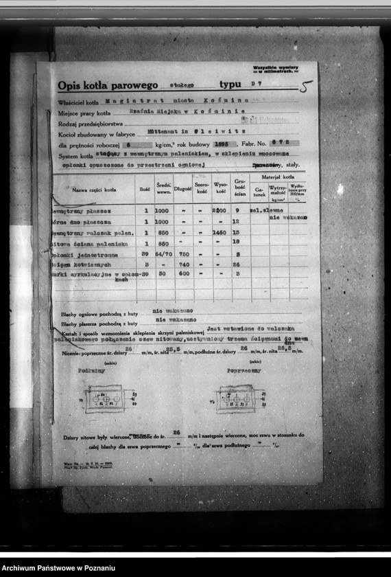 Obraz 9 z jednostki "Rzeźnia Miejska w Koźminie - Magistrat m. Koźmina nr woj. kotła 6025"