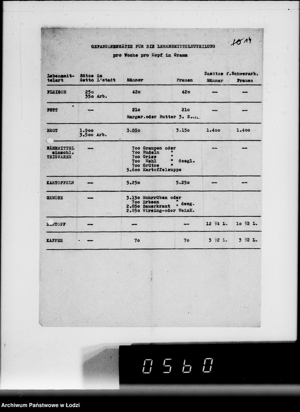 Obraz 18 z jednostki "Lebensmittel-Zuteilungssätze für die Juden-Versorgung"