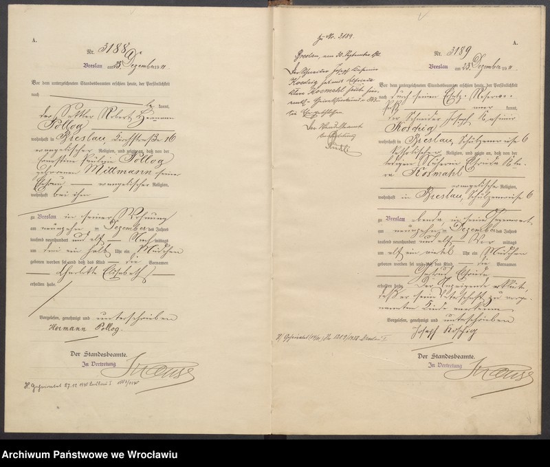 image.from.unit.number "Geburts-Haupt-Register Breslau I 1911 Band 9"