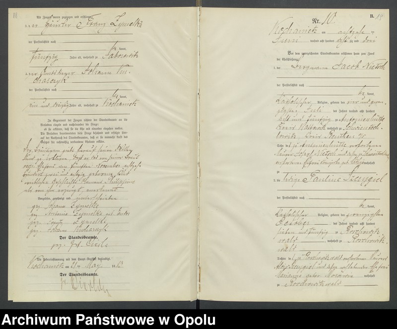 image.from.unit.number "Urząd Stanu Cywilnego Kochaniec Księga małżeństw rok 1883-85"