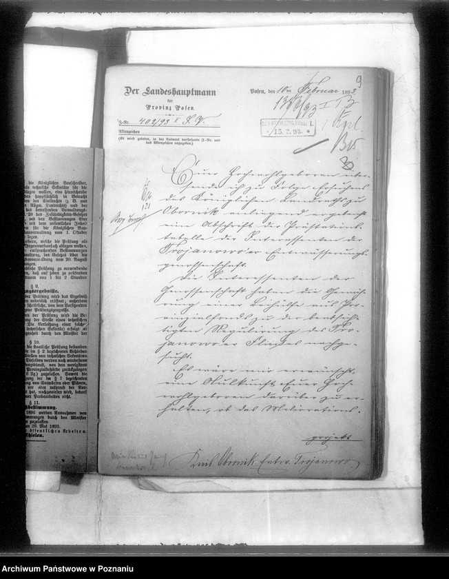 Obraz 12 z jednostki "Bildung einer Genossenschaft zur Entwässerung der Wiesen am Trojanowoer Fliesse im Kreise Obornik"